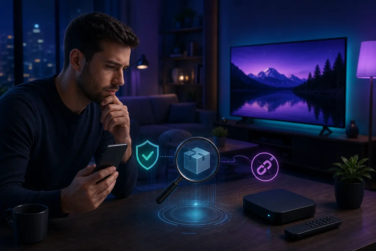 User checking an Android TV app package before installation